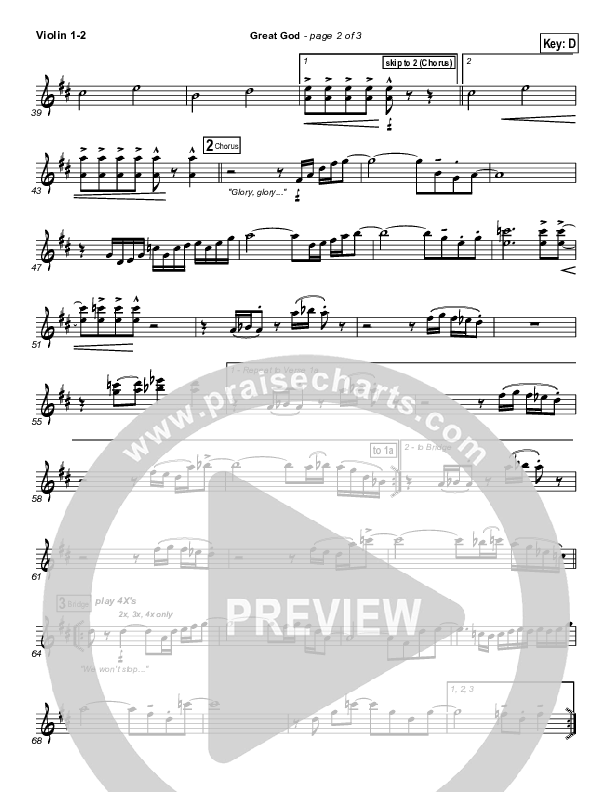 Great God Violin 1/2 (Jentezen Franklin / Free Chapel)