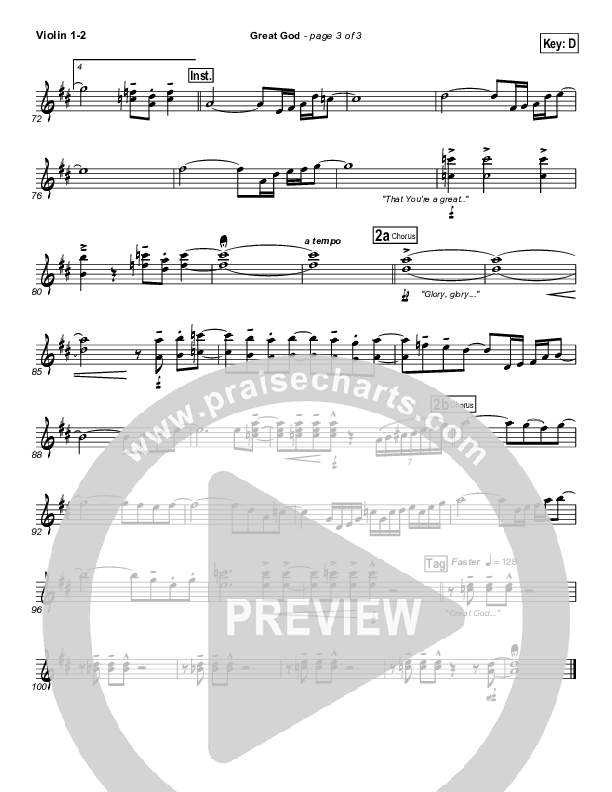 Great God Violin 1/2 (Jentezen Franklin / Free Chapel)