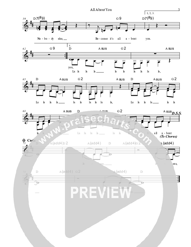 All About You Lead Sheet (SAT) (Dennis Prince / Nolene Prince)