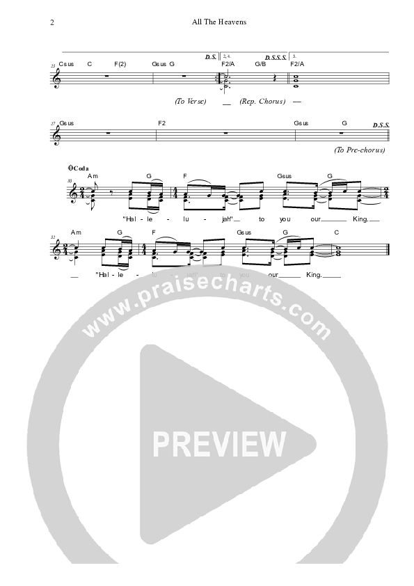 All The Heavens Lead Sheet (SAT) (Dennis Prince / Nolene Prince)