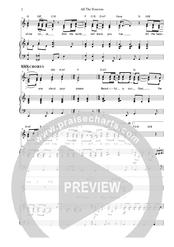 All The Heavens Piano/Vocal (SAT) (Dennis Prince / Nolene Prince)