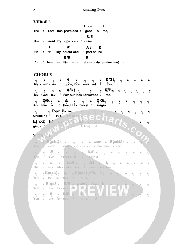 Amazing Grace (My Chains Are Gone) Chords PDF (Dennis Prince / Nolene