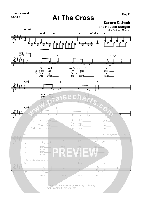 At The Cross Lead Sheet (SAT) (Dennis Prince / Nolene Prince)