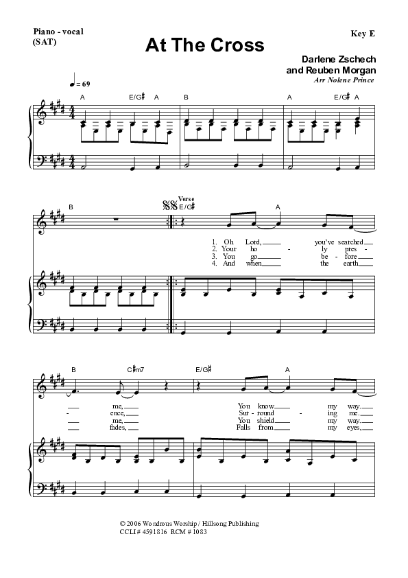 At The Cross Piano/Vocal (SAT) (Dennis Prince / Nolene Prince)