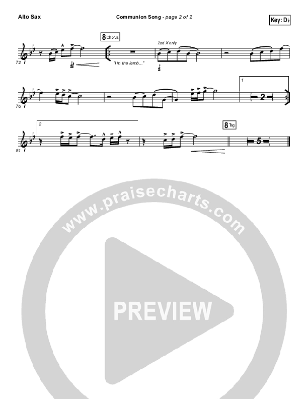 Communion Song Alto Sax (Jonathan Stockstill / Bethany Music / Nicole Binion / BJ Putnam)