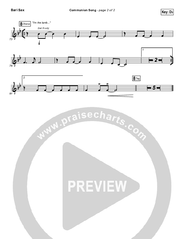 Communion Song Bari Sax (Jonathan Stockstill / Bethany Music / Nicole Binion / BJ Putnam)