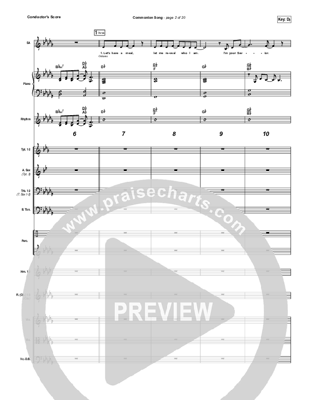 Communion Song Conductor's Score (Jonathan Stockstill / Bethany Music / Nicole Binion / BJ Putnam)