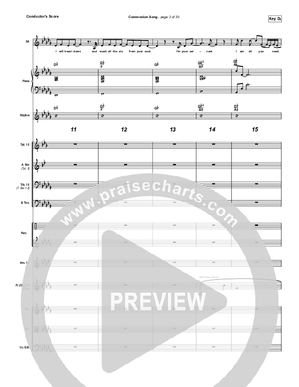 Communion Song Conductor's Score (Jonathan Stockstill / Bethany Music / Nicole Binion / BJ Putnam)