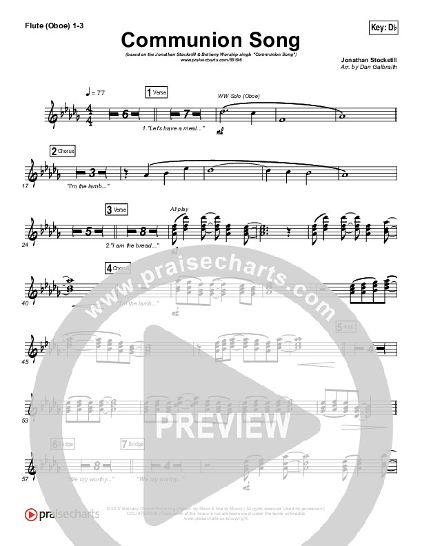 Communion Song Wind Pack (Jonathan Stockstill / Bethany Music / Nicole Binion / BJ Putnam)