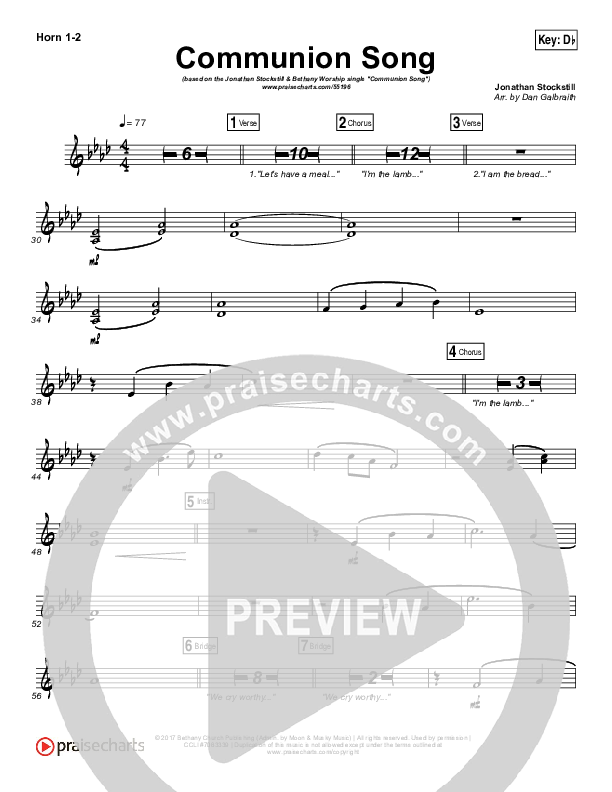 Communion Song Brass Pack (Jonathan Stockstill / Bethany Music / Nicole Binion / BJ Putnam)