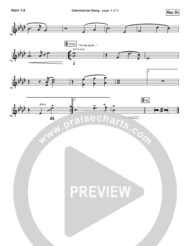Communion Song French Horn 1/2 (Jonathan Stockstill / Bethany Music / Nicole Binion / BJ Putnam)