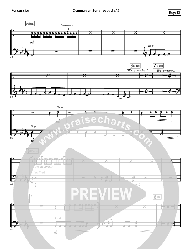 Communion Song Percussion (Jonathan Stockstill / Bethany Music / Nicole Binion / BJ Putnam)