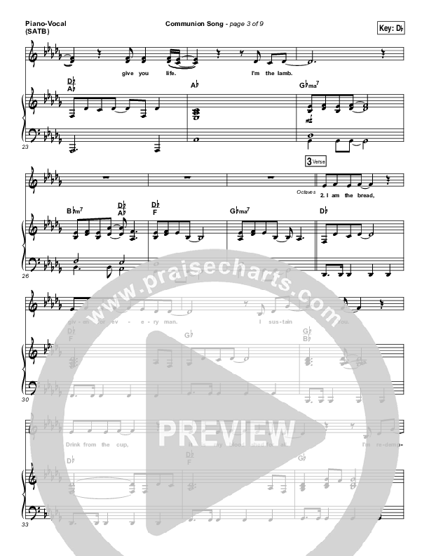 Communion Song Piano/Vocal Pack (Jonathan Stockstill / Bethany Music / Nicole Binion / BJ Putnam)