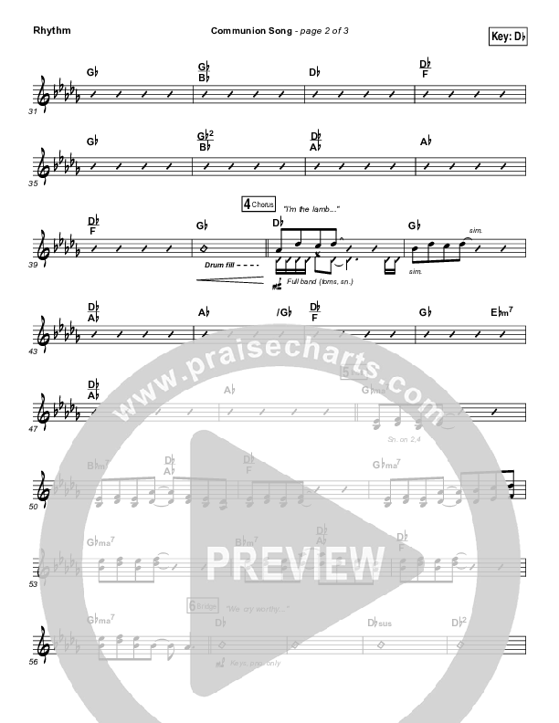 Communion Song Rhythm Chart (Jonathan Stockstill / Bethany Music / Nicole Binion / BJ Putnam)