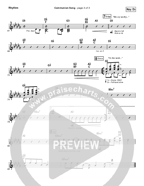 Communion Song Rhythm Chart (Jonathan Stockstill / Bethany Music / Nicole Binion / BJ Putnam)