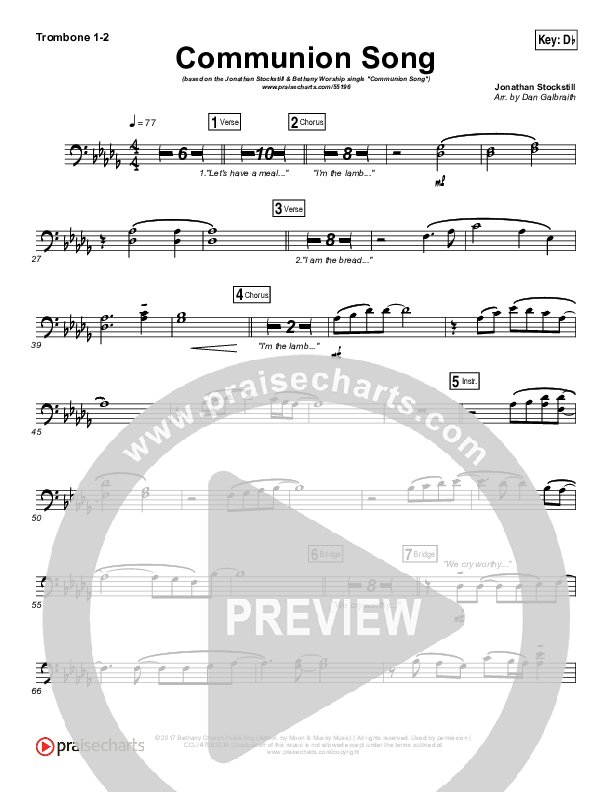 Communion Song Trombone 1/2 (Jonathan Stockstill / Bethany Music / Nicole Binion / BJ Putnam)