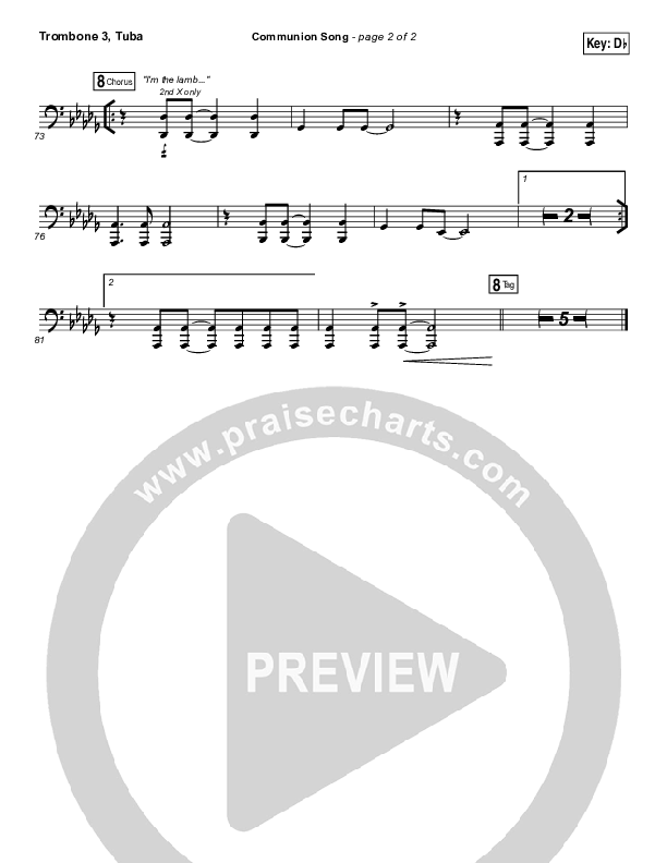 Communion Song Trombone 3/Tuba (Jonathan Stockstill / Bethany Music / Nicole Binion / BJ Putnam)