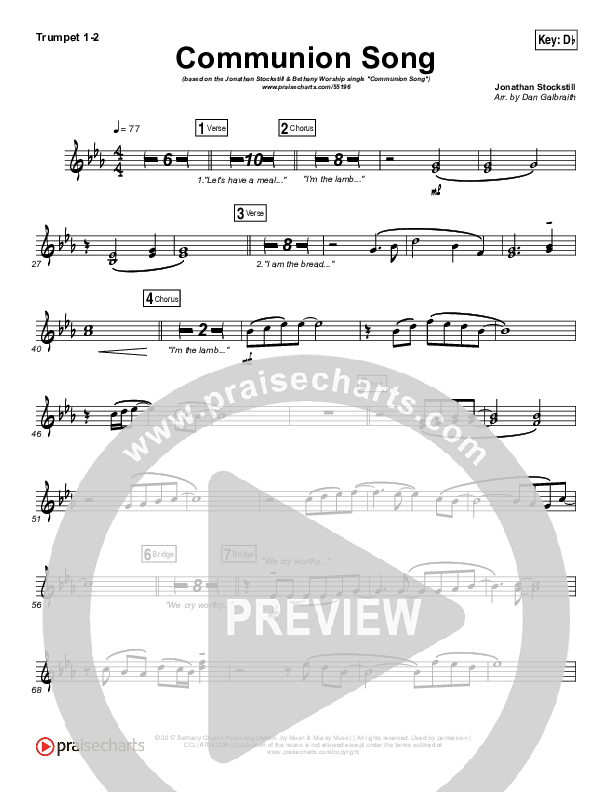 Communion Song Brass Pack (Jonathan Stockstill / Bethany Music / Nicole Binion / BJ Putnam)