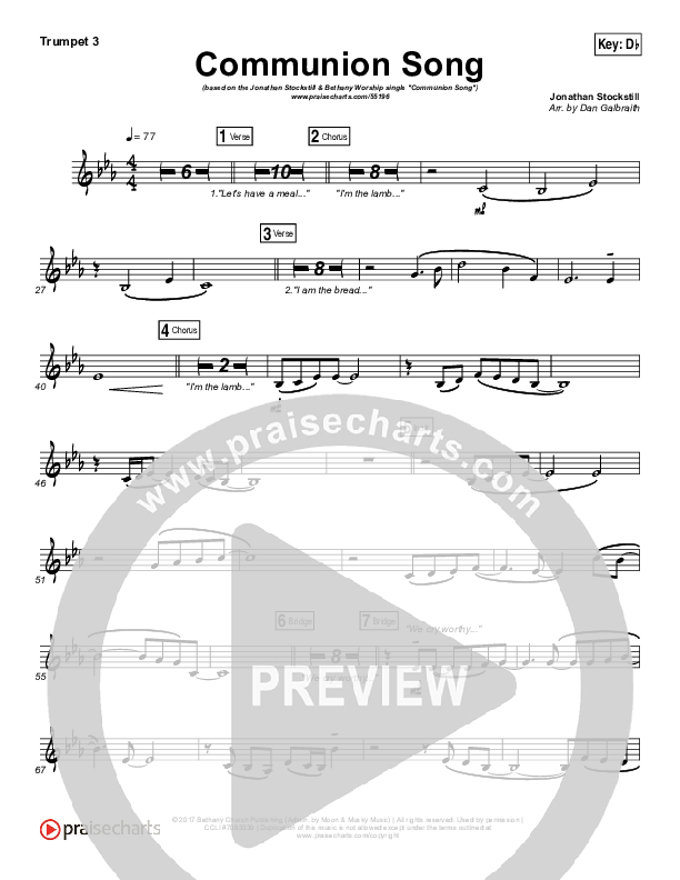 Communion Song Trumpet 3 (Jonathan Stockstill / Bethany Music / Nicole Binion / BJ Putnam)
