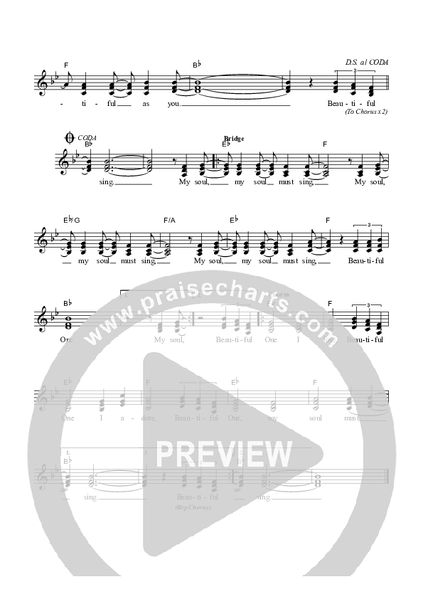 Beautiful One Lead Sheet (SAT) (Dennis Prince / Nolene Prince)