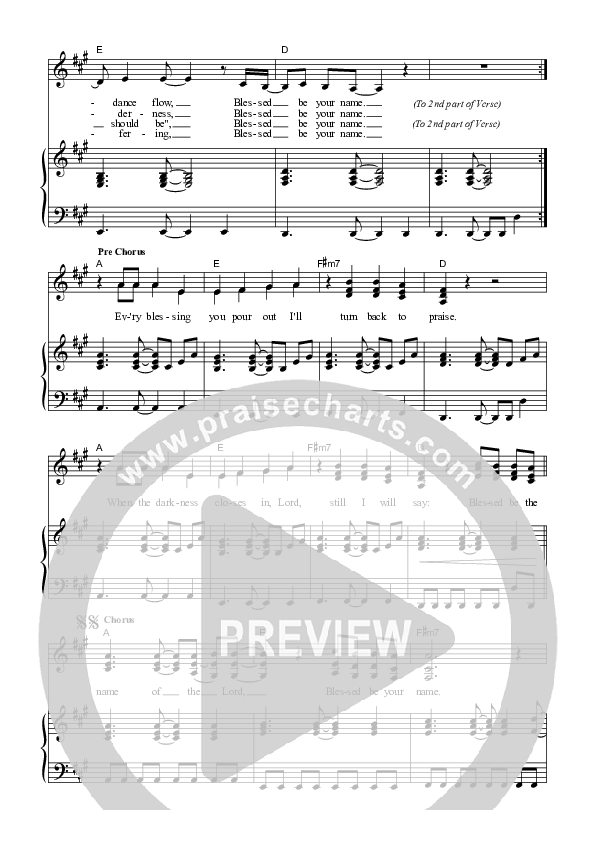 Blessed Be Your Name Piano/Vocal (SAT) (Dennis Prince / Nolene Prince)