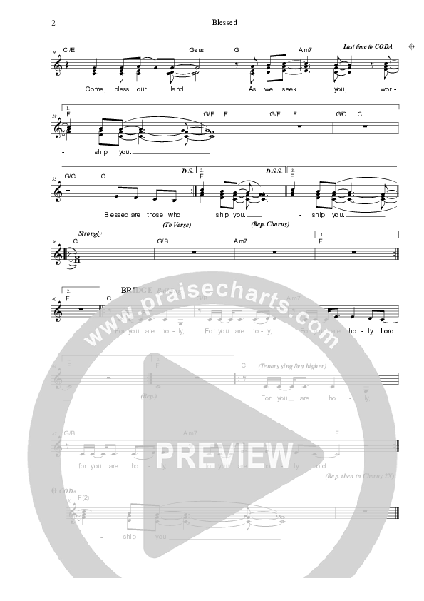 Blessed Lead Sheet (SAT) (Dennis Prince / Nolene Prince)