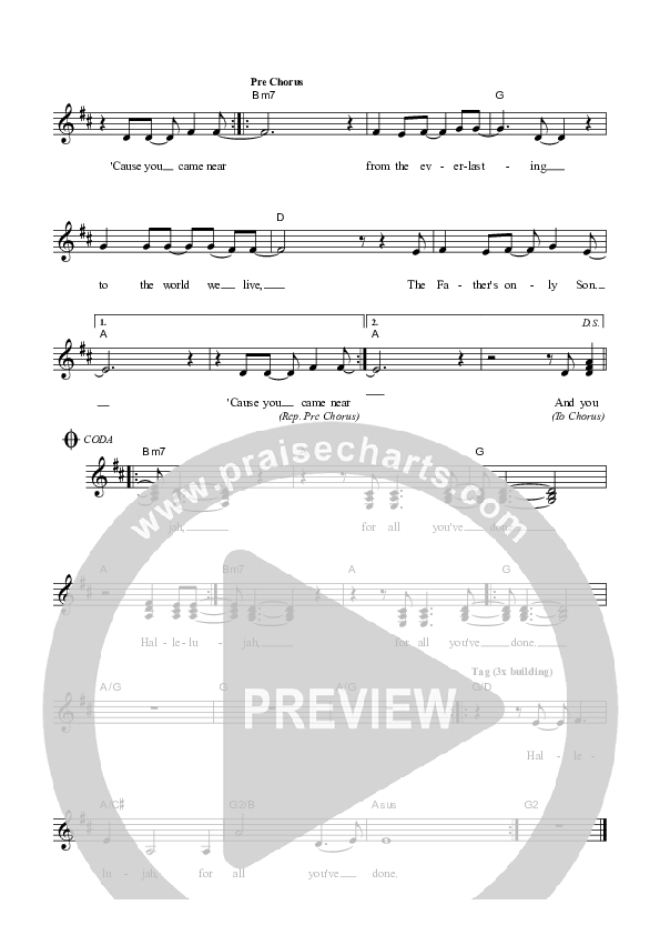 For All You've Done Lead Sheet (SAT) (Dennis Prince / Nolene Prince)