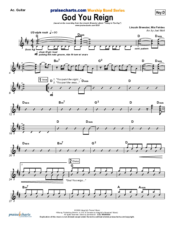 God You Reign Acoustic Guitar (Lincoln Brewster)