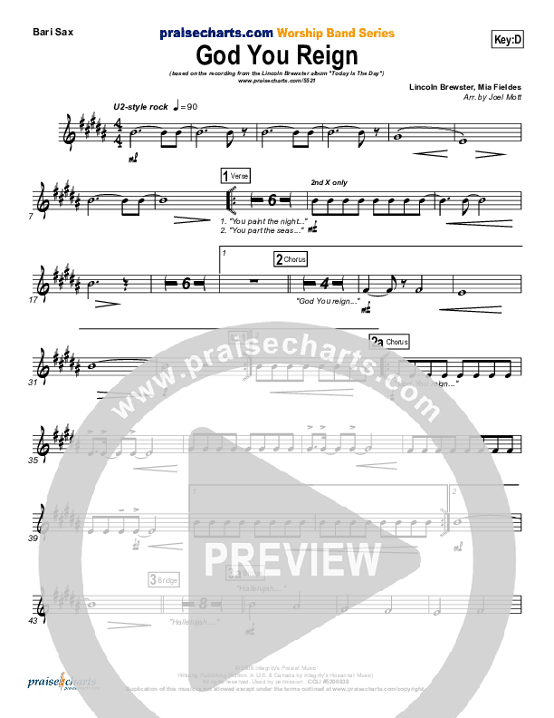 God You Reign Bari Sax (Lincoln Brewster)