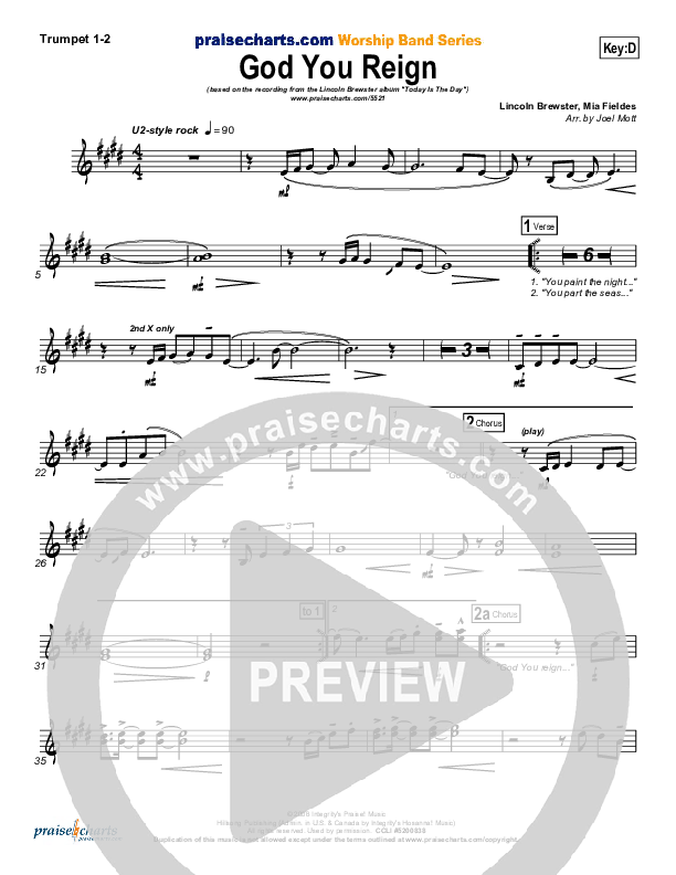 God You Reign Brass Pack (Lincoln Brewster)