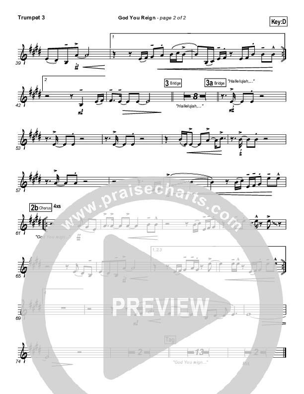 God You Reign Trumpet 3 (Lincoln Brewster)