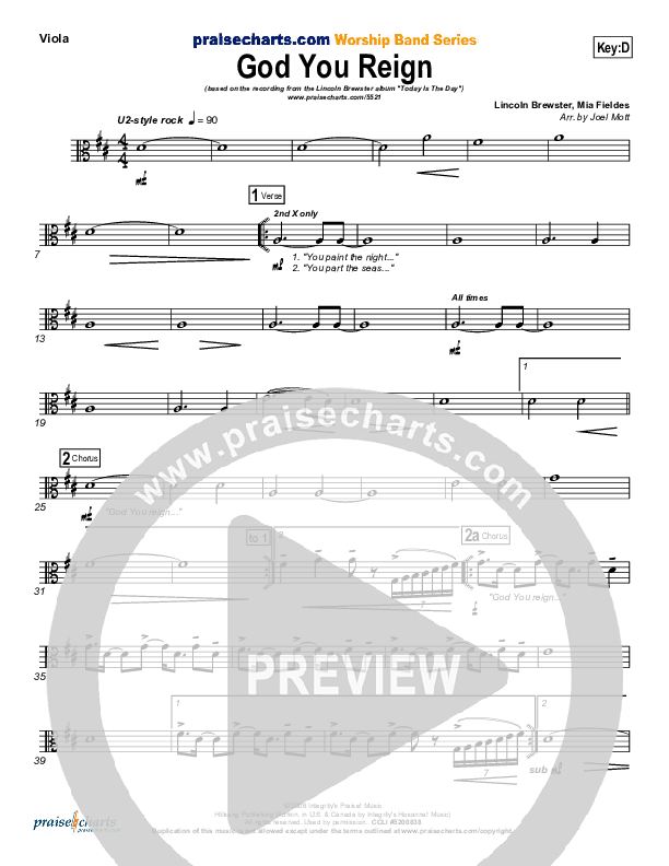 God You Reign Viola (Lincoln Brewster)