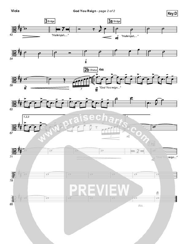 God You Reign Viola (Lincoln Brewster)