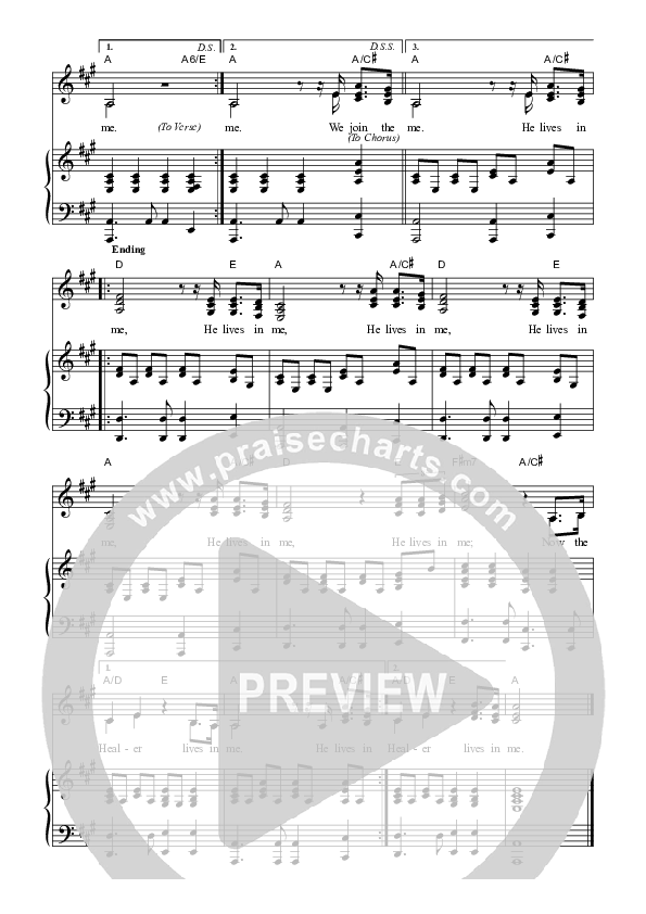 He Lives In Me Piano/Vocal (SAT) (Dennis Prince / Nolene Prince)