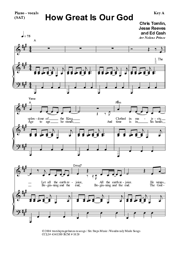 How Great Is Our God Piano/Vocal & Lead (Dennis Prince / Nolene Prince)