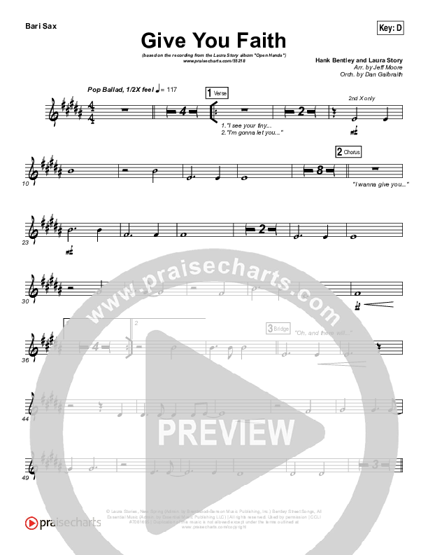 Give You Faith Bari Sax (Laura Story)