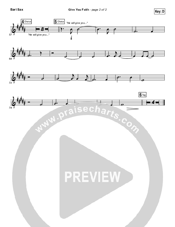 Give You Faith Bari Sax (Laura Story)