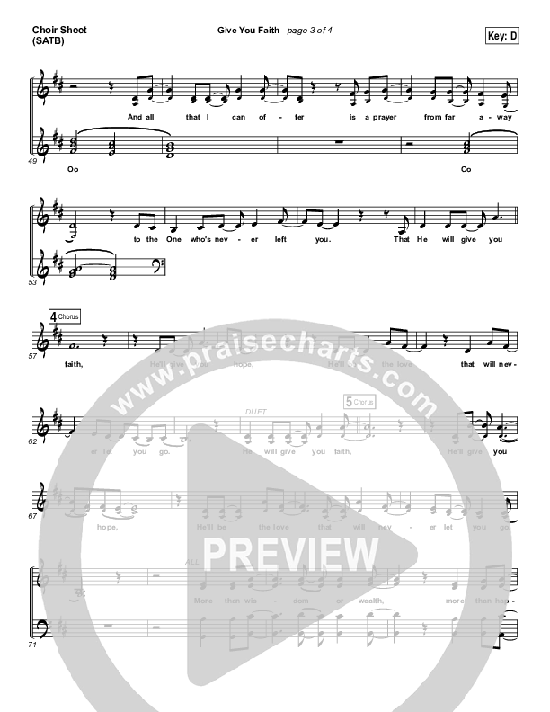 Give You Faith Choir Vocals (SATB) (Laura Story)