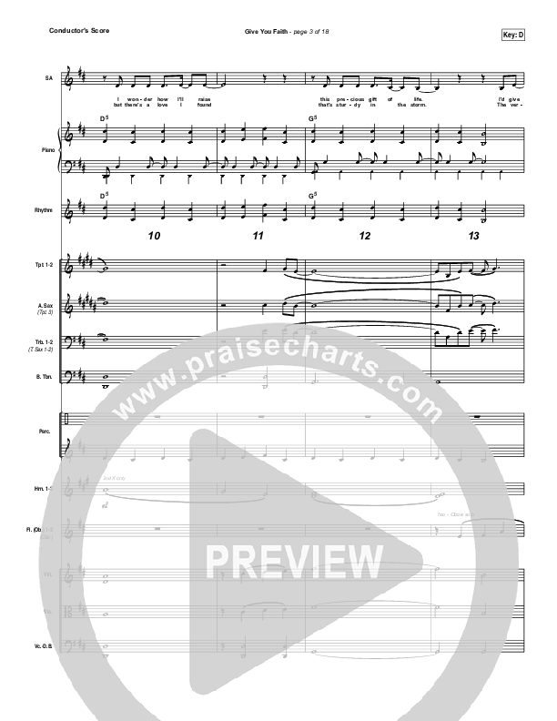 Give You Faith Conductor's Score (Laura Story)