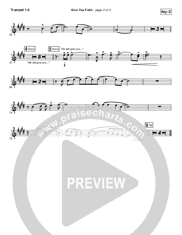 Give You Faith Trumpet 1,2 (Laura Story)