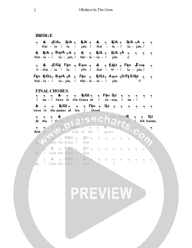 I Believe In The Cross Chords & Lyrics (Dennis Prince / Nolele Prince)