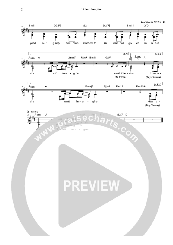 I Can't Imagine Piano/Vocal & Lead (Dennis Prince / Nolene Prince)