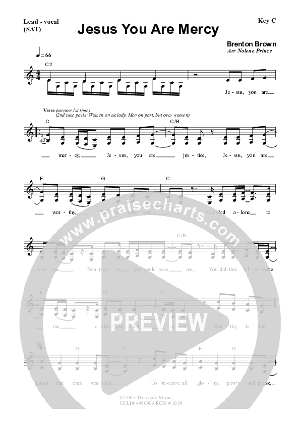 Jesus You Are Worthy Lead Sheet (SAT) (Dennis Prince / Nolene Prince)