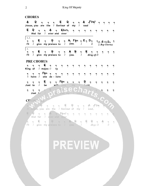 King Of Majesty Chords & Lyrics (Dennis Prince / Nolene Prince)