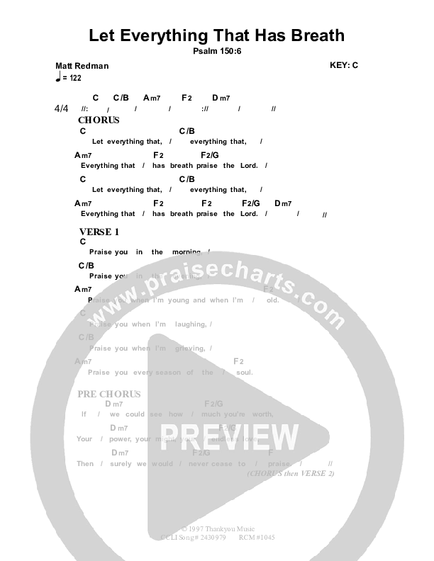 Let Everything That Has Breath Chords & Lyrics (Dennis Prince / Nolene Prince)