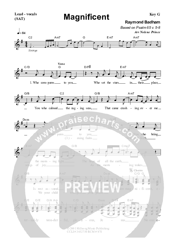 Magnificent Piano/Vocal & Lead (Dennis Prince / Nolene Prince)