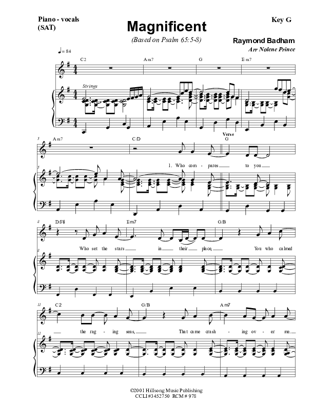 Magnificent Piano/Vocal (SAT) (Dennis Prince / Nolene Prince)