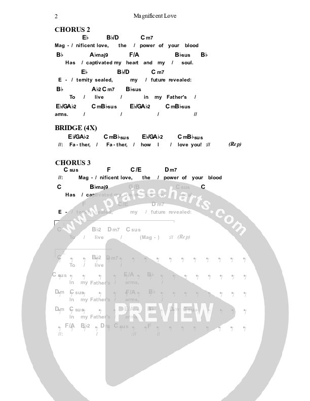 Magnificent Love Chords & Lyrics (Dennis Prince / Nolene Prince)