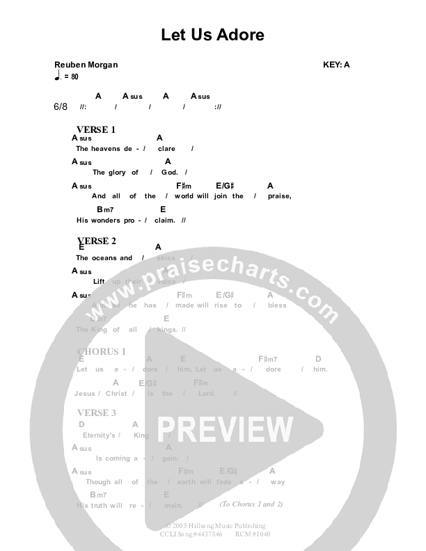 Let Us Adore Chords & Lyrics (Dennis Prince / Nolene Prince)