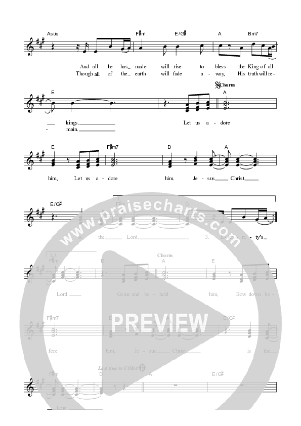 Let Us Adore Lead Sheet (SAT) (Dennis Prince / Nolene Prince)